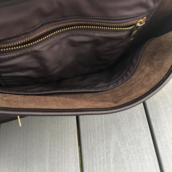 Genuine leather brown laptop shoulder bag - Picture 6 of 8